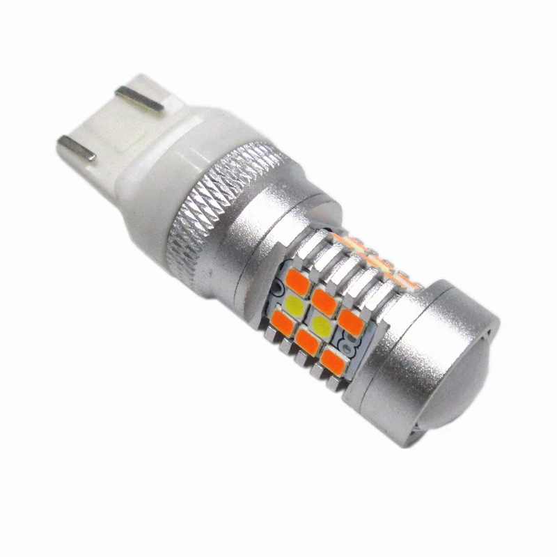 Комплект из 2 предметов двойной Цвет Белый/янтарный 28SMD T20 7443 28 Вт DRL супер яркий