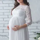Кружевное Прозрачное платье для беременных женщин элегантное платье для съемки в богемном стиле Макси-платье для фотосъемки беременных