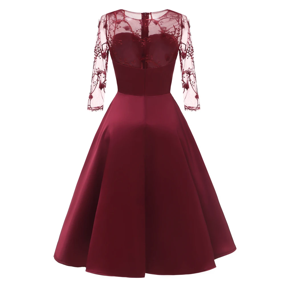 Женское атласное кружевное платье бордовое розовое винно красное миди с