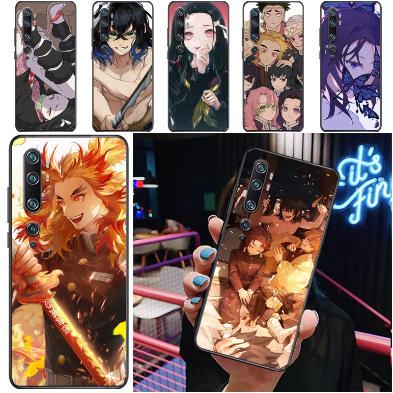 

Demon Slayer Kamado Tanjirou Agatsuma Zenitsu Kamado Nezuko Kimetsu No Yaiba Phone Case For Xiaomi CC9 Pro CC9e Carcasa