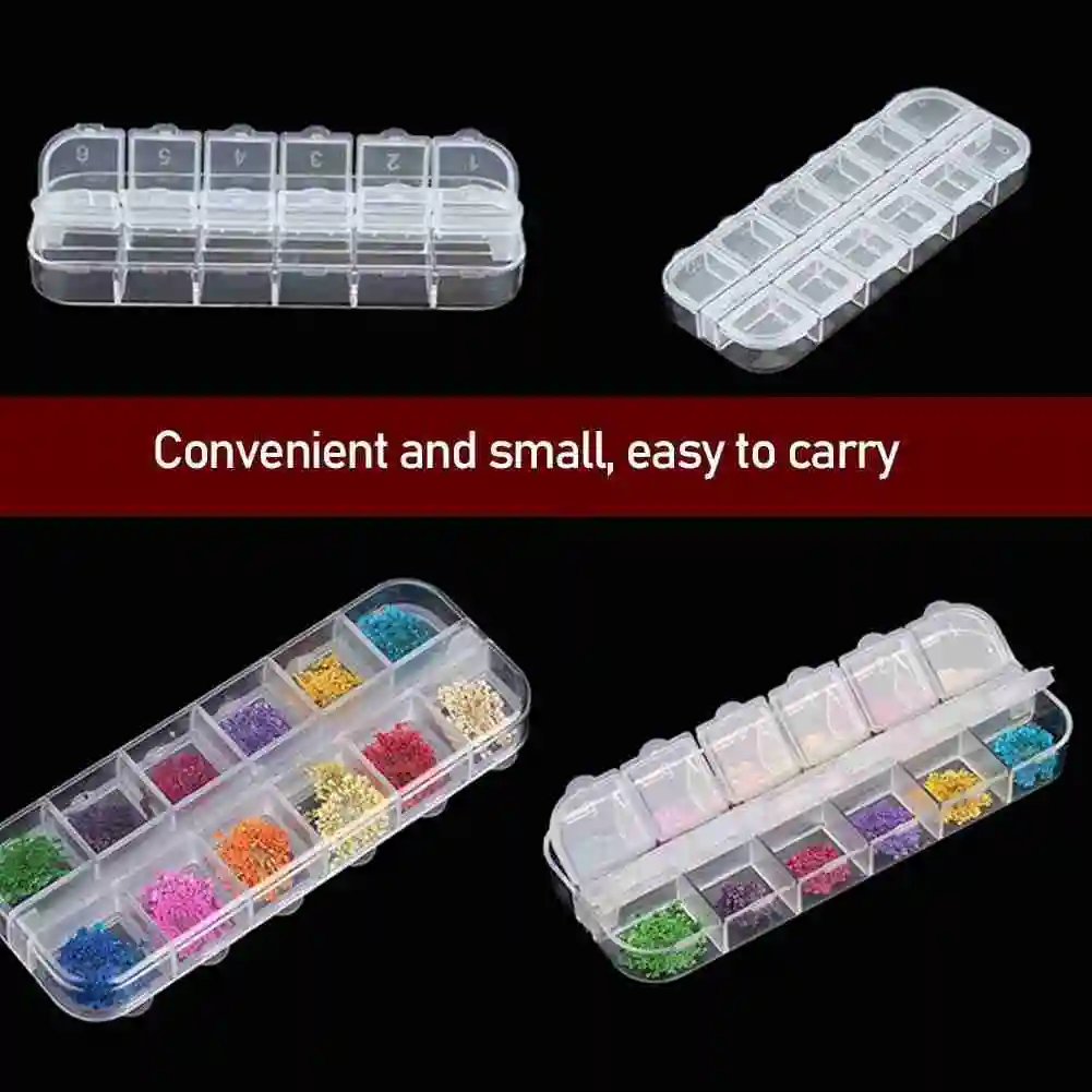 

13*5*1.5cm Jewelry Storage Box Cosmetic Storage Box Transparent Home 12 Storage Desktop Sundries Box Multifunctional Cells X8S1