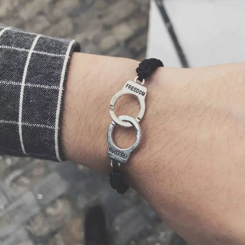 Горячая Ручная работа плетение полицейские наручники свобода справедливости