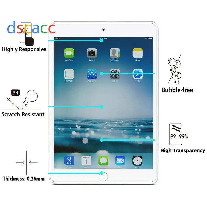 Dscacc для нового ipad pro 2018 12 9/11/10.5/12.9 mini 2 3 4 защитное закаленное стекло экрана в