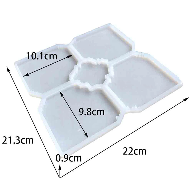 

5 in 1 Coaster Silicone Mould Geometry Shaped DIY Epoxy Resin Crafts Tray Mold