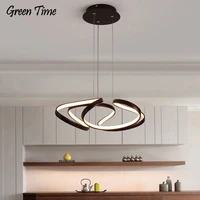 coffeegold finished modern led hanging pendant light for living room dining room bedroom home decorate pendant lamp 110v 220v