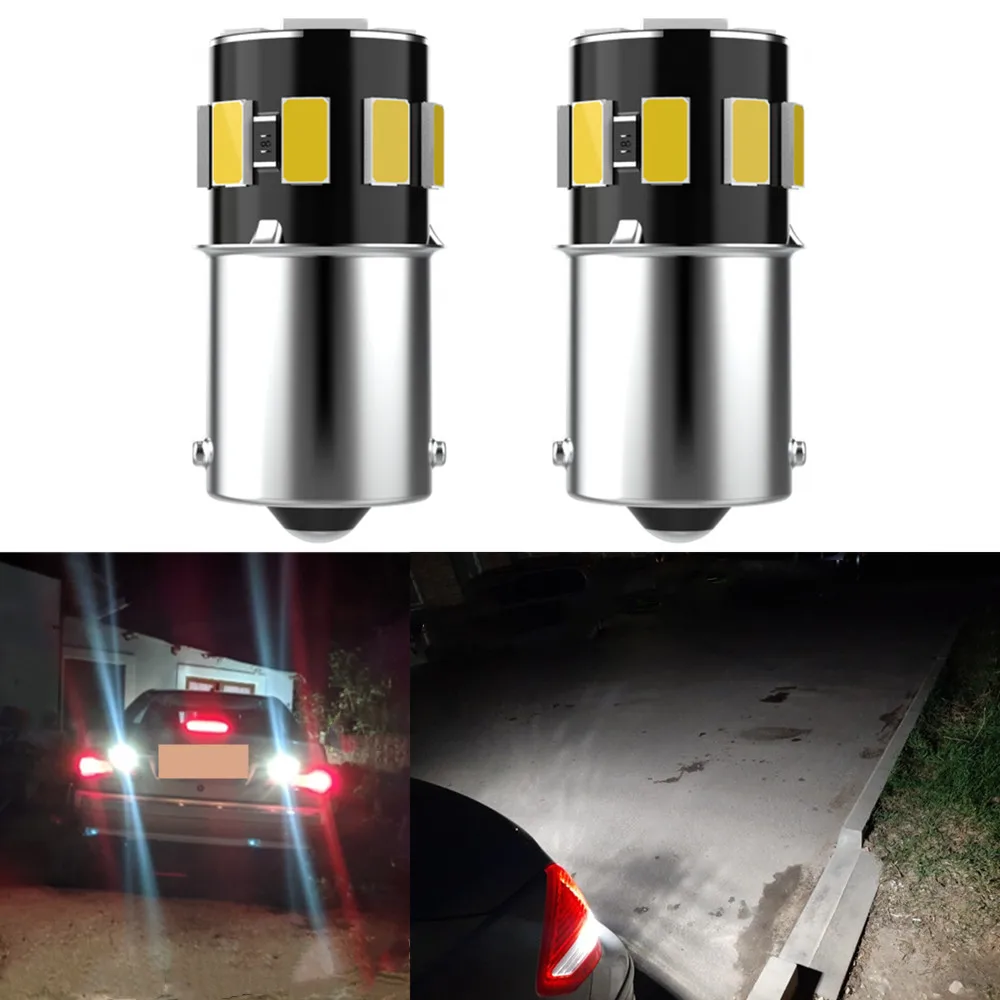 

2pcs BA15S P21W 1156 Car LED Reverse Light Bulb For VW Passat B5 B6 Golf 4 2001-2010 Canbus Auto Lamp Error Free DC 12V 6000K