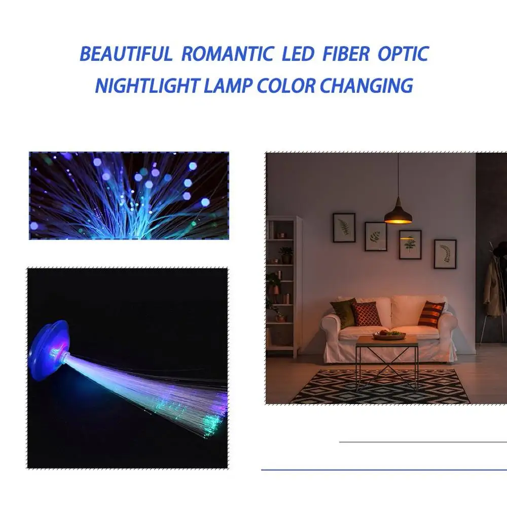 

ICOCO Christmas Party Bar Decor Beautiful Romantic LED Lamp Color Changing LED Fiber Optic Nightlight Lamp Home Decoration