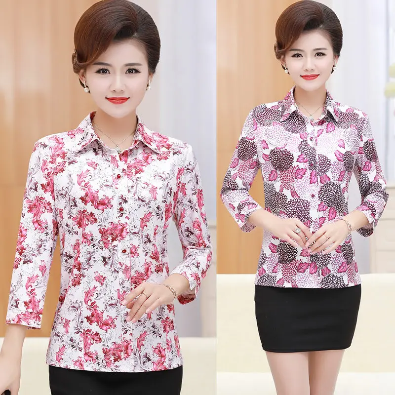 Блузка женская с цветочным принтом блузка рукавом три четверти для среднего