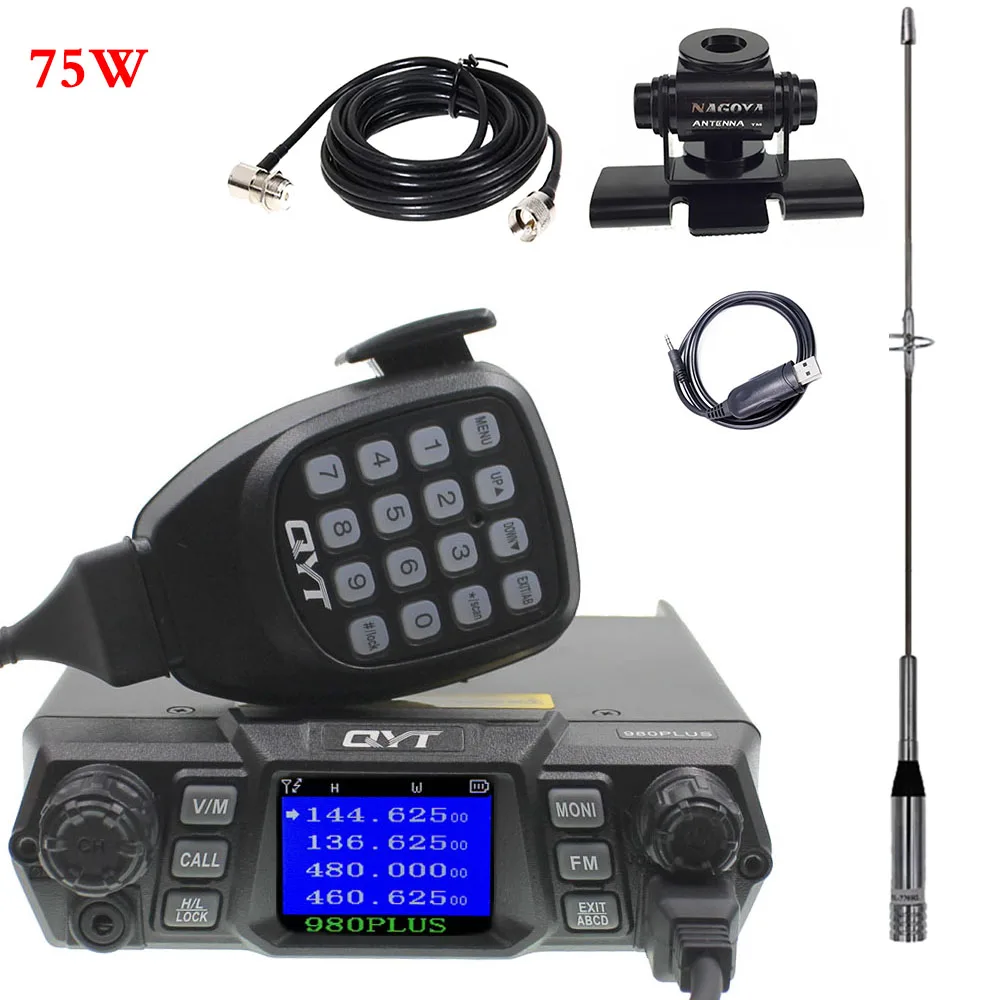 QYT KT 980Plus Высокая мощность 75 Вт (VHF)/55 (UHF) Двухдиапазонная четырехдиапазонная