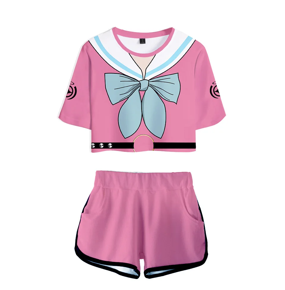 

Костюм для косплея из двух предметов, аниме Danganronpa V3: топ и шорты, убивающая гармонию, сахара шуйчи, костюм из короткого платья, новинка костю...