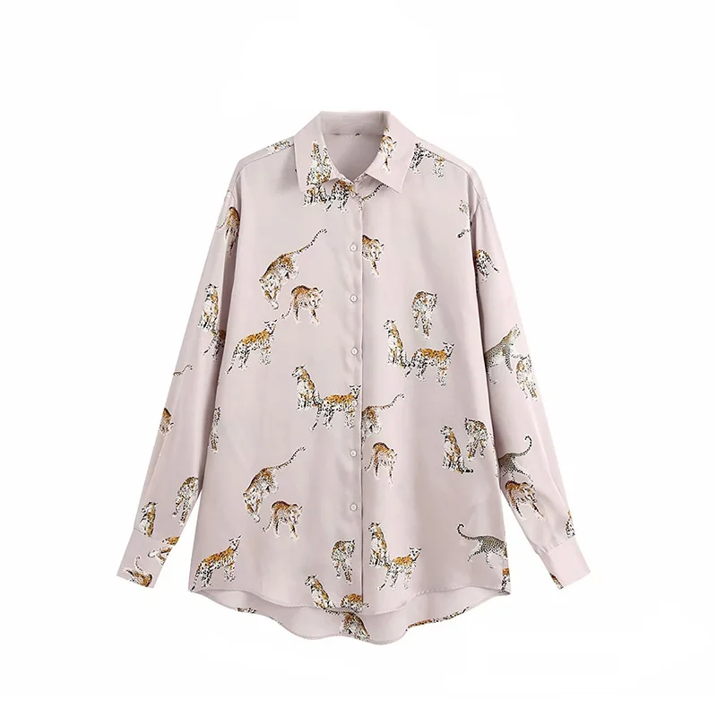 

Женский Шелковый Blusas де Mujer Y Camisas 2021 офисные женские туфли печатные рубашки для мальчиков модные топы с длинными рукавами, с отложным воротн...