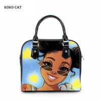 koko cat top handle bags for women 2019 black girls magic african shoulder handbags ladie luxury messenger bag pu leather bag