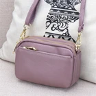 Кожаная сумка для женщин, новинка 2021, маленькая квадратная сумка на плечо из воловьей кожи, модная многослойная мини-сумка с косой молнией