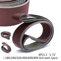 6pcs 182cm 180240320400600800 grit sanding belts sandpaper abrasive bands for wood ceramics soft metal polishing