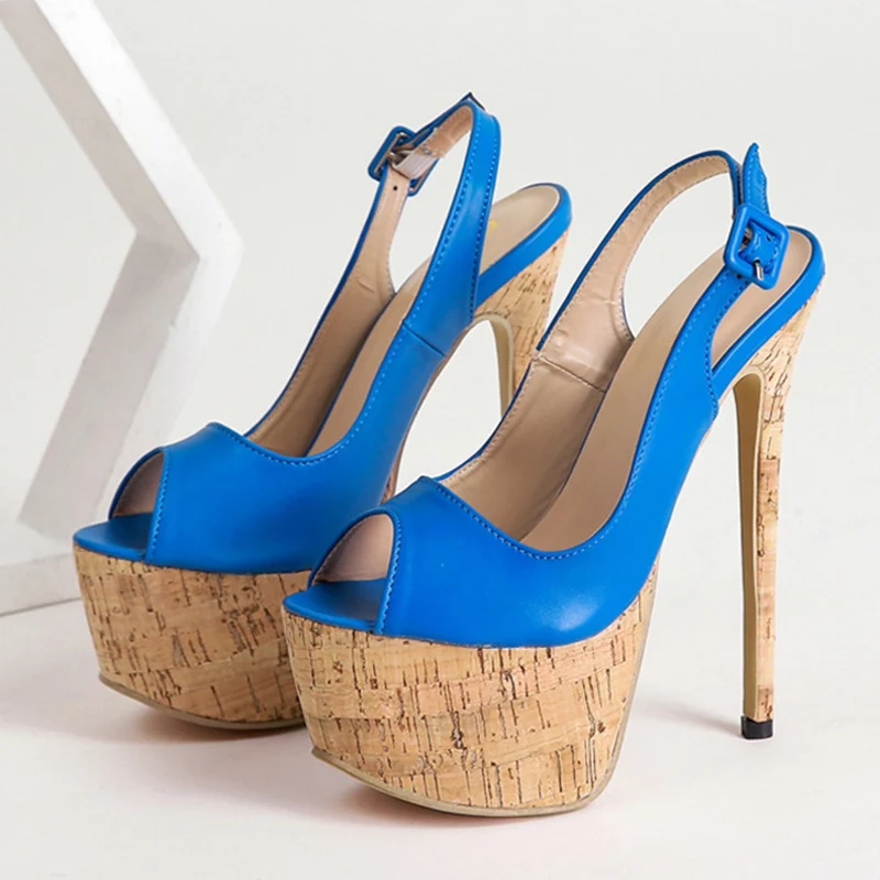 

Fashion Runway Thin High Heels Sandals Women Summer Gladiator Peep Toe Buckle Strap Party Fetish Stripper Pumps Platform Shoes