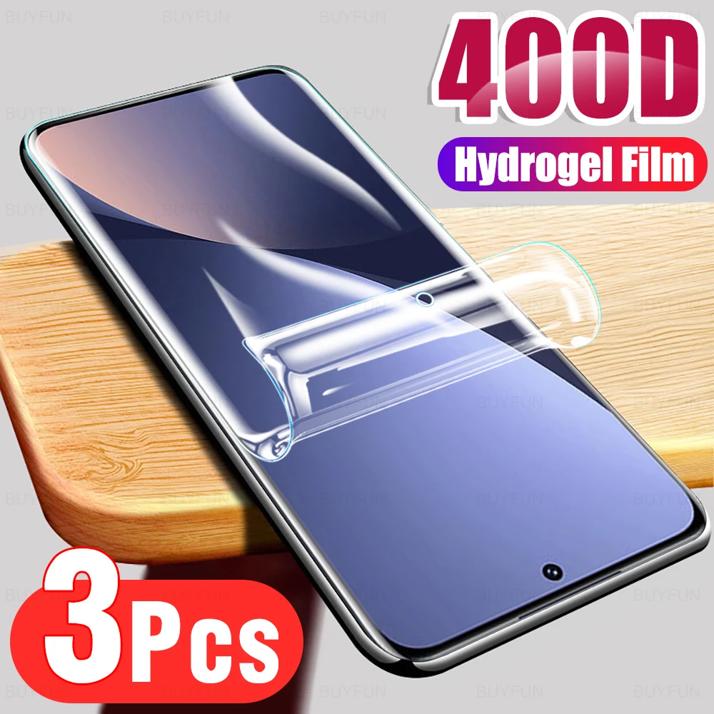 3Pcs Full Cover Screen Protector Hydrogel Film For Xiaomi Mi 12X 12 12Pro Pro Protetcive On Mi12 Anti-fall HD | Мобильные телефоны