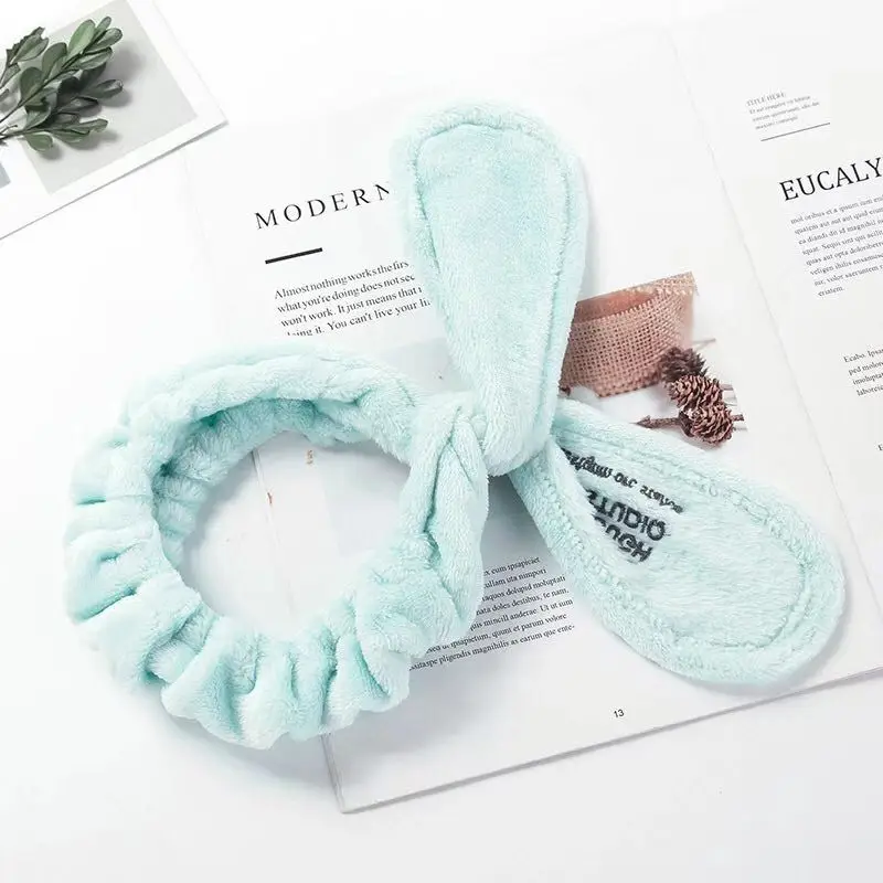 Реснички из кораллового флиса для волос бант крестик повязка мытья лица макияж