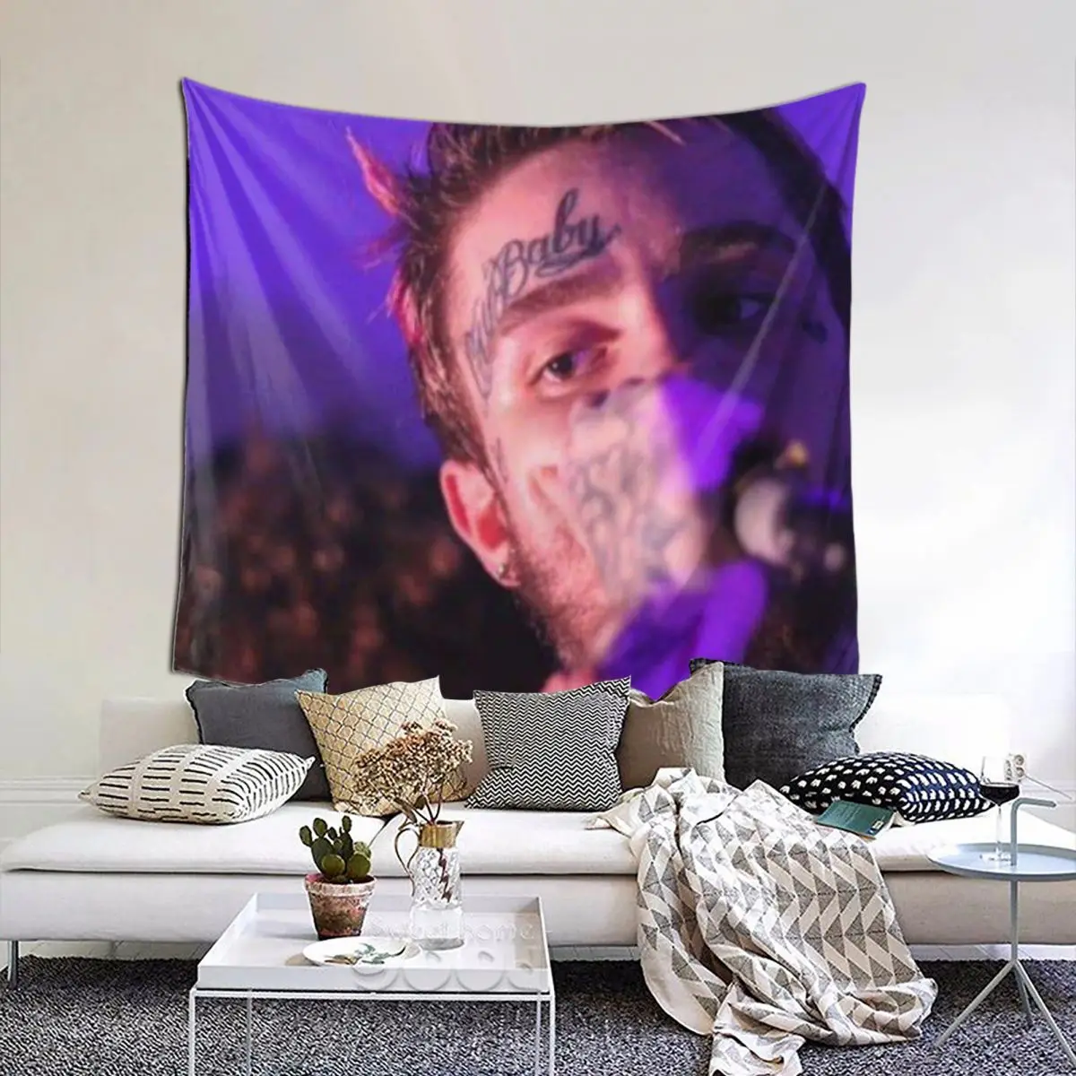

Lils Peeps 22 Tapestry Hip Hop Singer Tapestry Wall Bedspread kawaii Hanging Blankets For Living Room