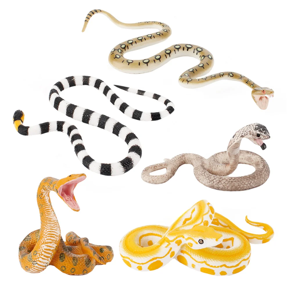 

5 шт. Реалистичная змея, искусственная змея, реалистичные игрушки, украшение