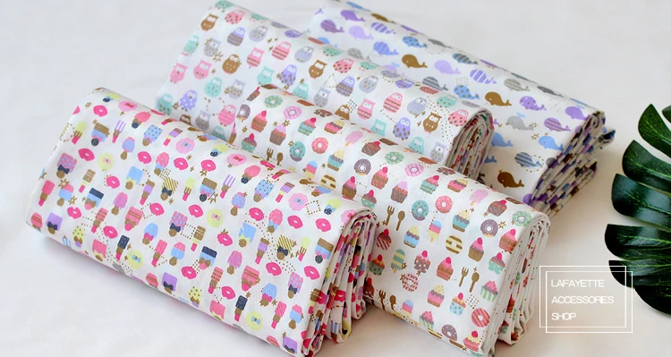 ZAKKA твиловая хлопчатобумажная ткань с принтом медведя Цветочная Лоскутная