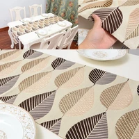 table runners cotton linen leaf jacquard pattern modern kitchen christmas dining table wedding decoration household tablecloth