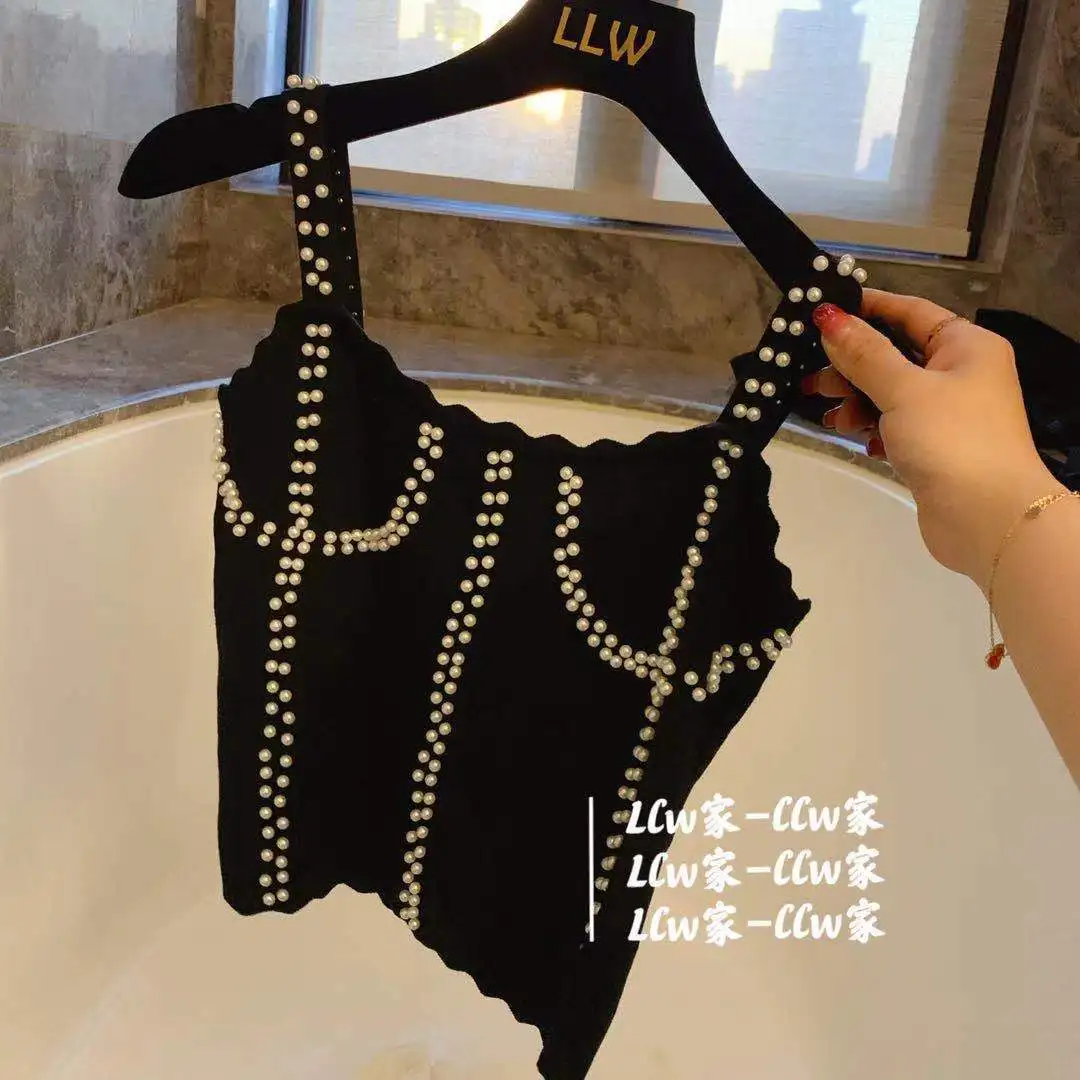 

Heart love ~ pearl suspender 2021 summer new age reducing suspender vest for women