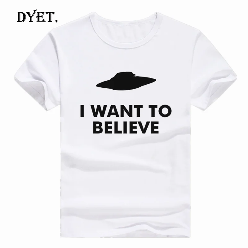 Asian Size Print inspired I Want To Believe T-shirt Short sleeve O-Neck Tshirt Streetwear For Men Women HCP805 |