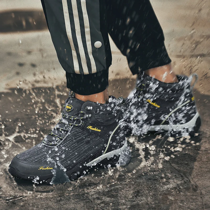 

Waterproof Hiking Men Sneakers Outdoor Mountain Climbing Male Shoes Comfortable Trekking Boots Non-Slip Walking Jogging Athletic