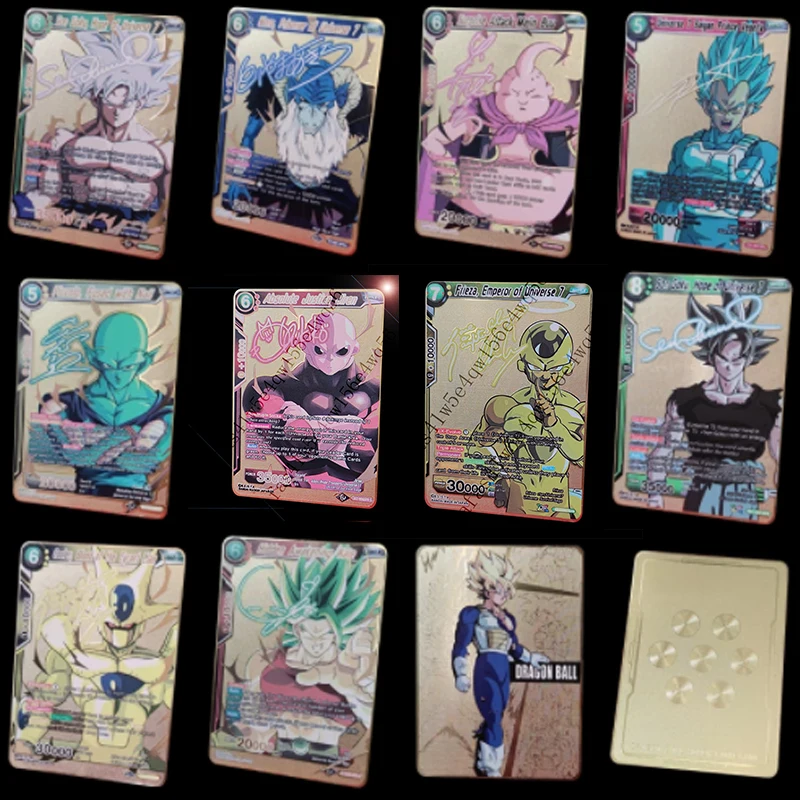 

Anime Dragon Ball Metal American version Son Goku Vegeta Jiren Broli Majin Buu Signature battle card Collect game cards gift