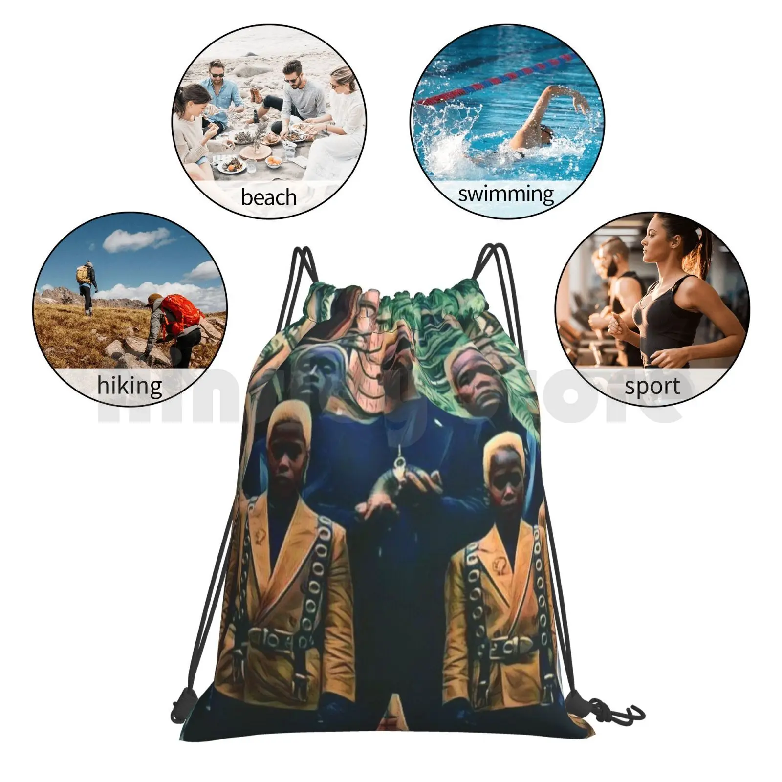 

Golden Lords Backpack Drawstring Bag Riding Climbing Gym Bag Meteor Man Golden Lords Superhero 90S 90S Movie