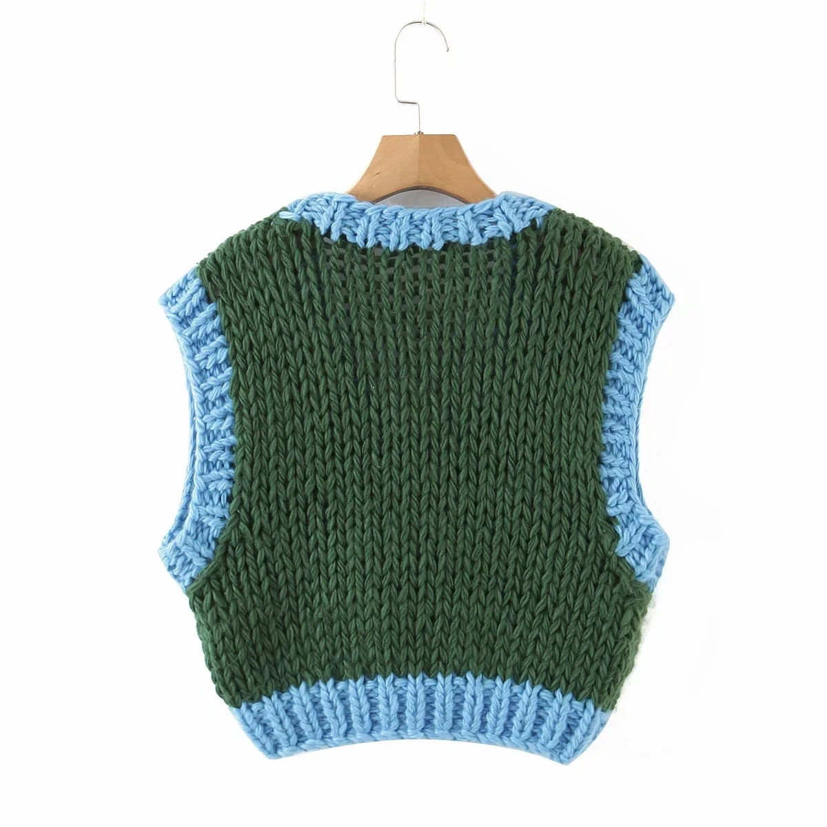 

Fashion Cute Green Knitted Cropped Women Sweater Vest Y2K Sleeveless Vintage Autumn Winter Pullover Ribbed Streetwear