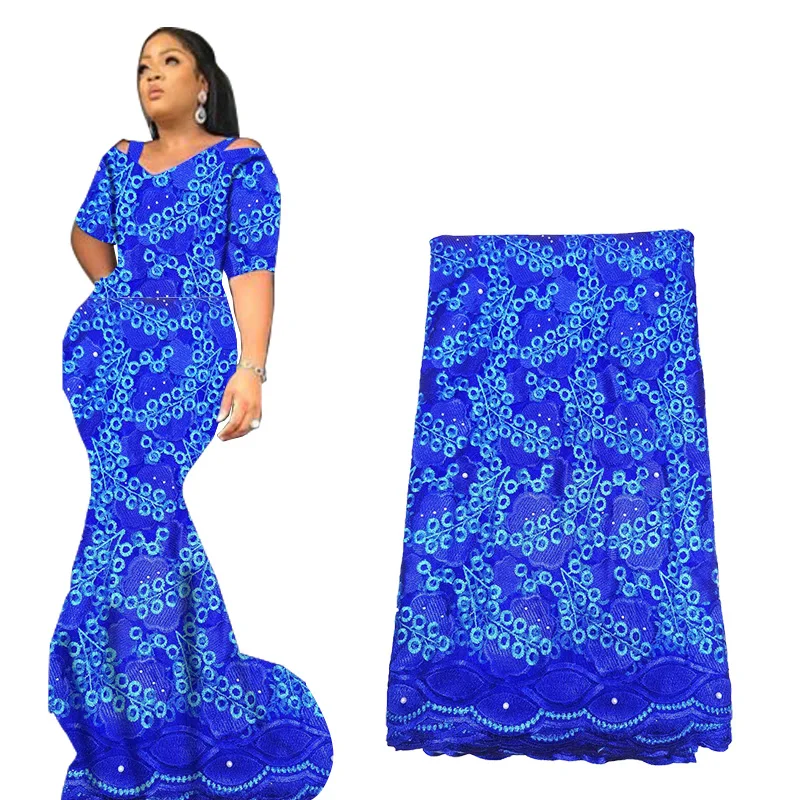 Новая африканская вышитая бисером кружевная ткань 2019 французский тюль вуаль с