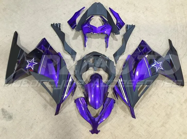 

Injection Mold New ABS Whole Fairings Kit Fit For Kawasaki Ninja 300 2013 2014 2015 2016 2017 2018 Bodywork set purple nice