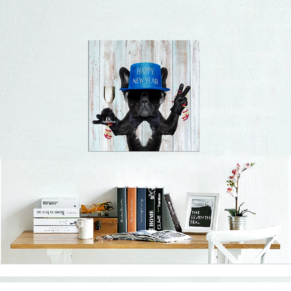 Цельнокроеное платье забавные плакаты с изображениями собак и принты Гостиная