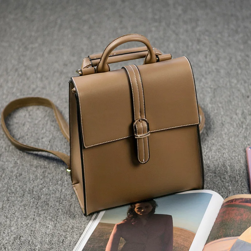 Женский рюкзак из натуральной кожи стильный школьный с двумя плечами 2019|Сумки