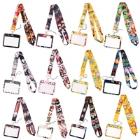 pf983 anime comics lanyard for keychain id card cover pass student mobile phone badge holder key ring neck straps accessories