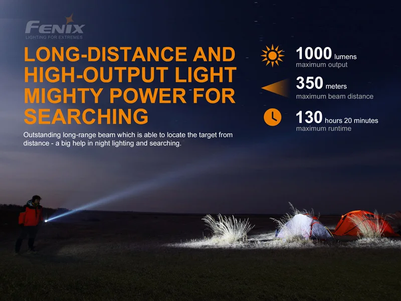 Белый AA фонарь светильник Fenix LD42 1000 люмен высоковыходной светильник вспышки с механическим поворотным переключателем - Испускаемый цвет: Белый
