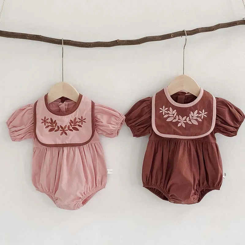 

Korean Japan Style Newborn Baby Girl Short Sleeve Bodysuits Summer Baby Girls One-piece Clothes Toddler Girl Jumpsuit