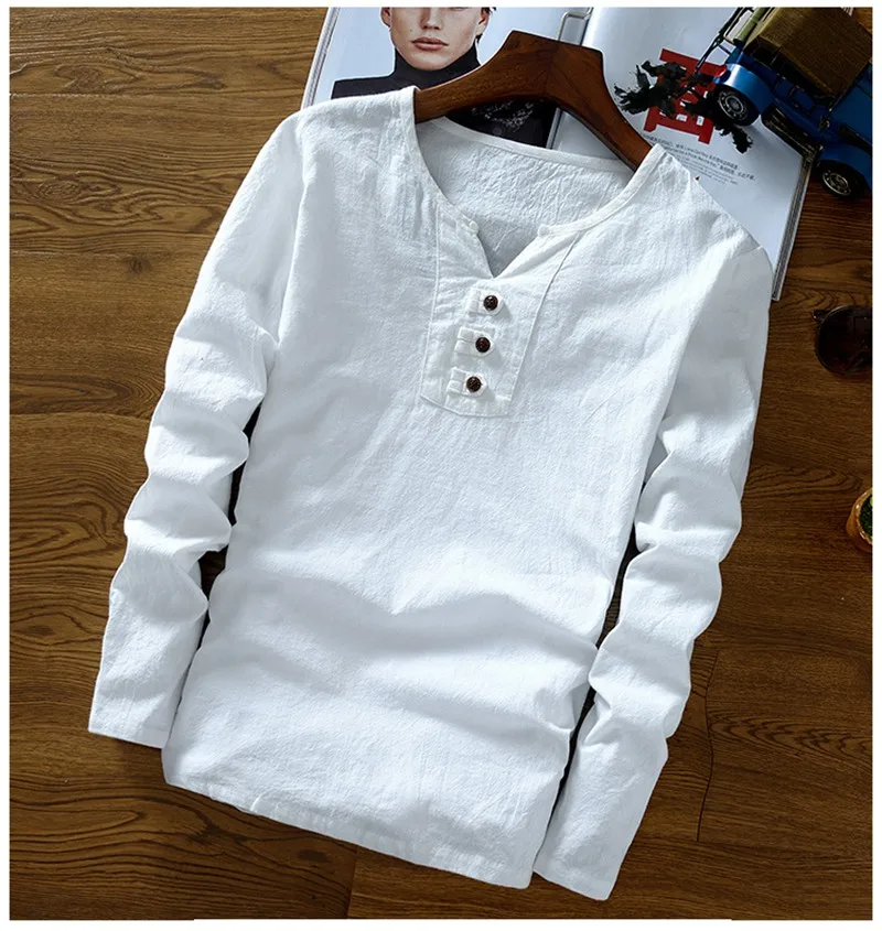 white Мужские льняные хлопковые футболки размера плюс 9XL 10XL 11XL осень зима v-образный вырез 7XL 8XL Большие размеры Нижнее белье китайский стиль черный хаки футболки - Цвет: white