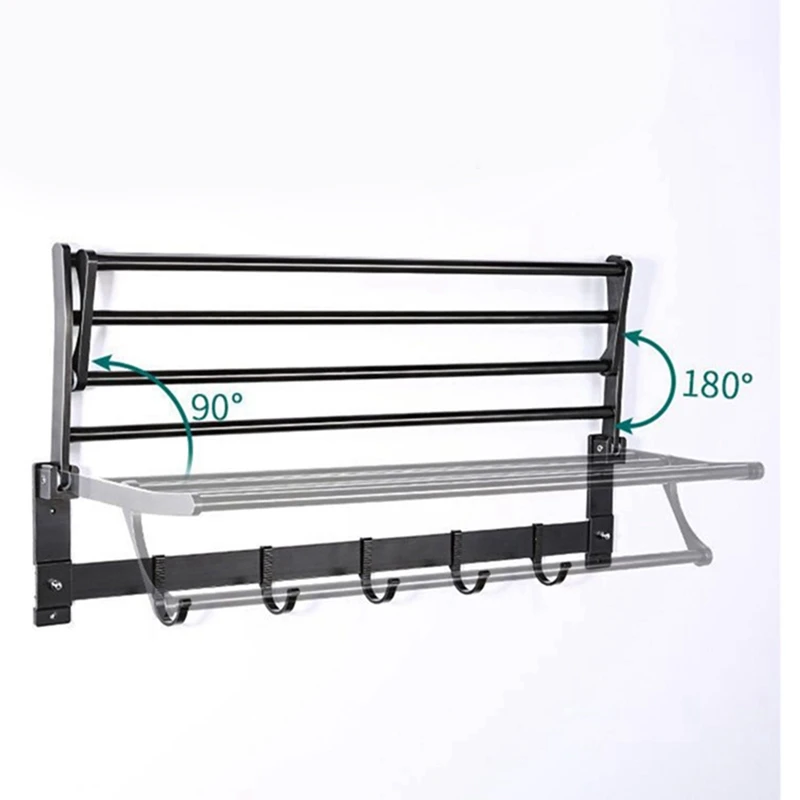 Складная подвижная вешалка для полотенец в ванную комнату алюминиевый