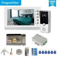 dragonsview 7 inch home intercom system doorbell phone with camera electronic lock 1000tvl unlock talk waterproof