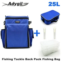Adygil Fishing Tackle Backpack Station W/4 Medium Utility Boxes and 1 pcs Cooler Bag Fishing Bag