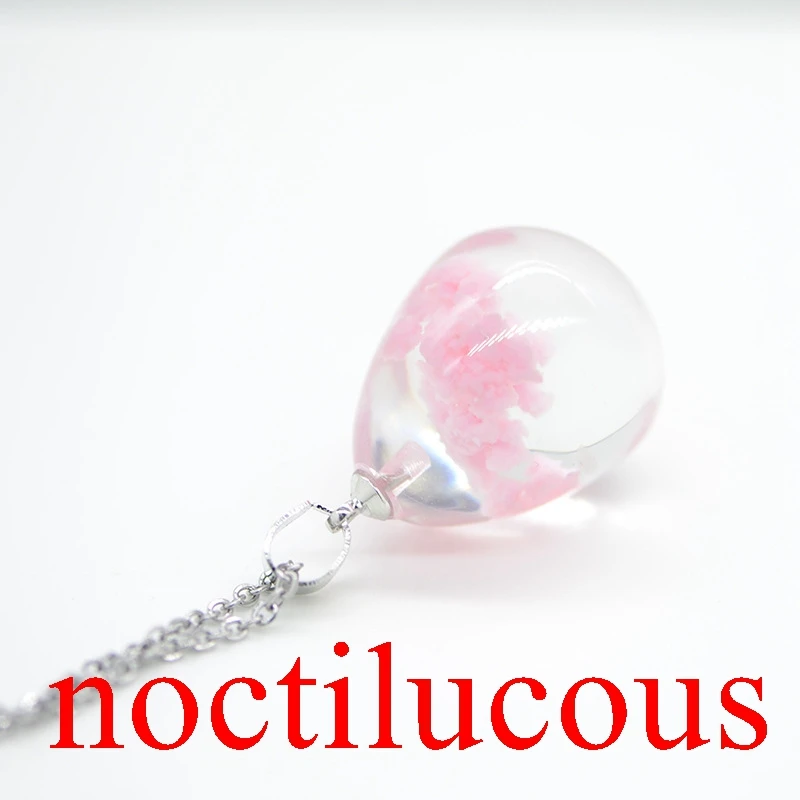 noctilucous 22 Градиент голубое небо и белые облака, прозрачный кристалл смолы кулон, дамы и творческие ювелирные ожерелья ручной работы X1815 - Окраска металла: noctilucous 22