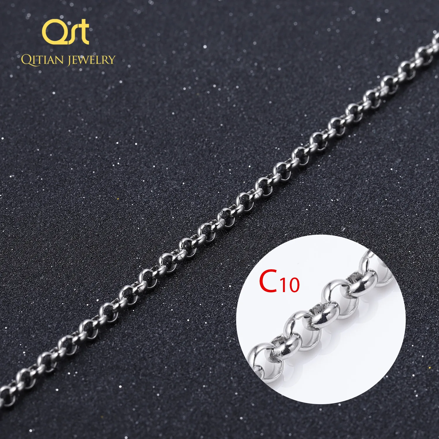 QITIAN, серебряное, золотое, сплошное ожерелье, цепочка, звено, для женщин, мужчин, колье из нержавеющей стали, мужские, Женские аксессуары, мода