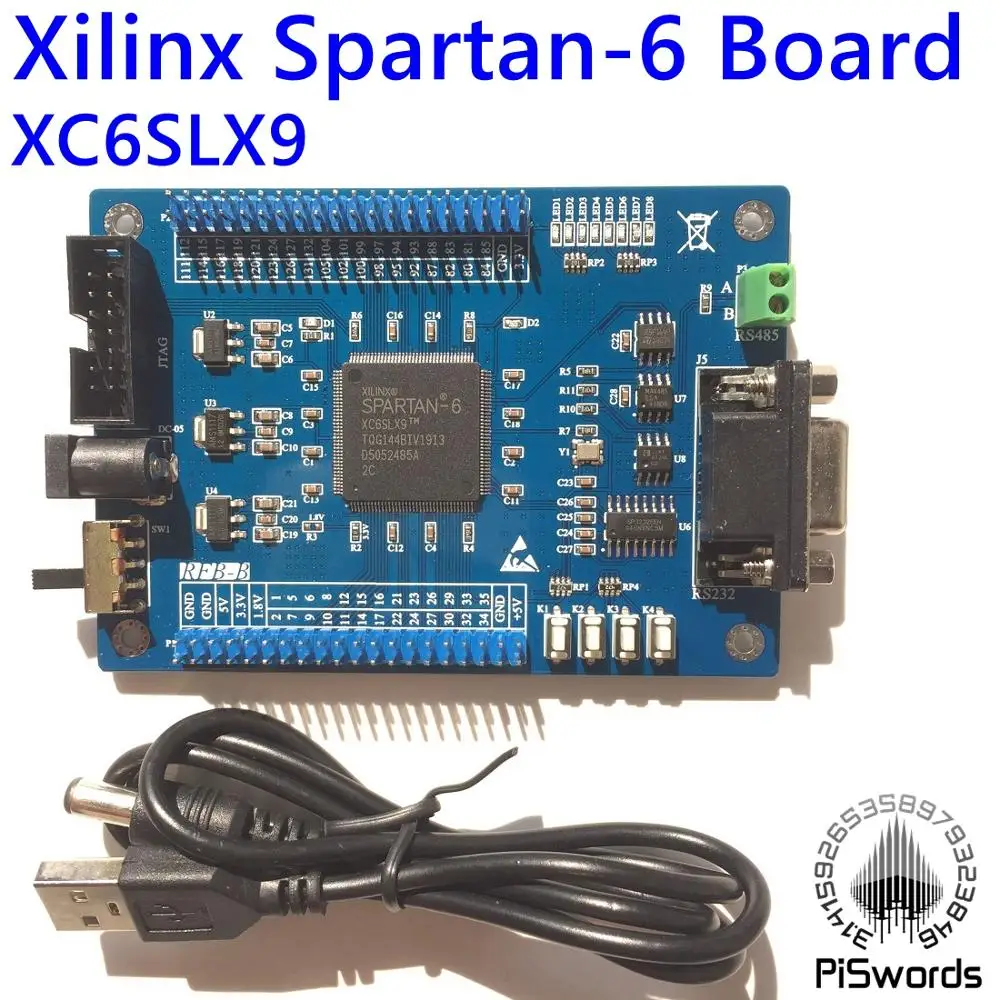 

Pisowrds Xilinx Spartan6 FPGA Development Board kits Module Spartan 6 XC6SLX9 With UART RS485