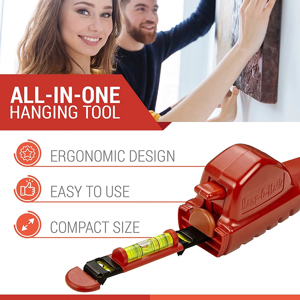 

All-In-One Picture Hanging Tool Hang-O-Matic Frame Hanger Ruler Spirit Level Portable Measure Spirit-Level Accurately Tools