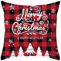 brawljrorty christmas throw pillow covers deer tree plaid print home sofa throw pillow case cushion cover christmas decor