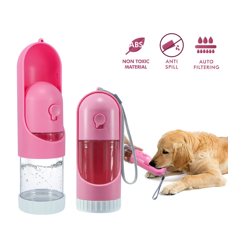 

Dog Water Bottlele Telescopic With Ears One-Key Outlet Retractable Design Filtration System Wide Mouth Sink Lock Function 220ml