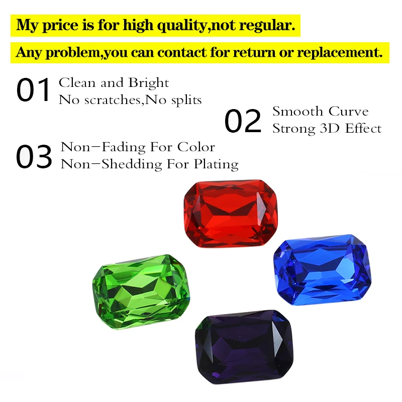 Квадратные Восьмиугольные Стразы K9 для одежды стразы нейл-арта 3D с заостренной