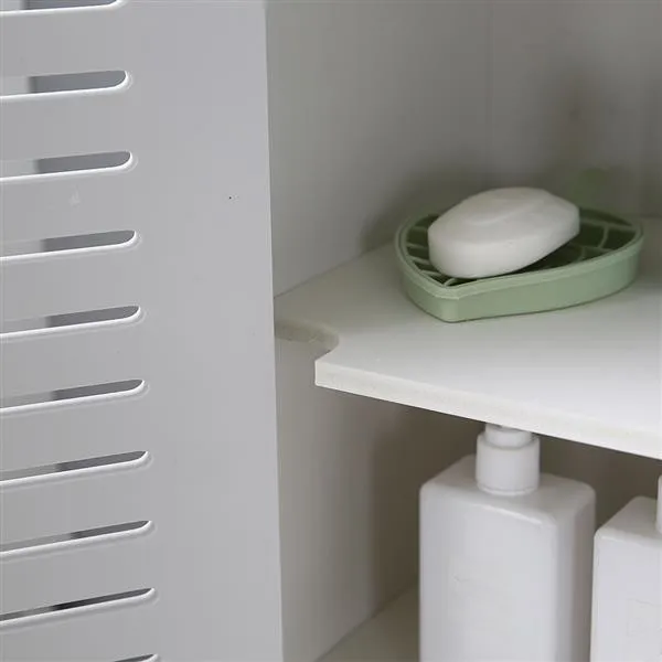 

Single Door Wooden Floor Standing Storage Cabinet With Drawer Three Compartments for Home Living Room Bathroom